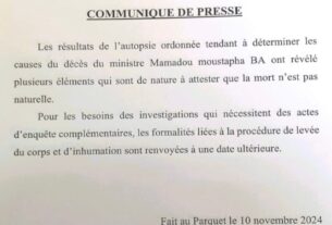 Mort suspecte du ministre Mamadou Moustapha Ba: le procureur de la République ouvre une enquête